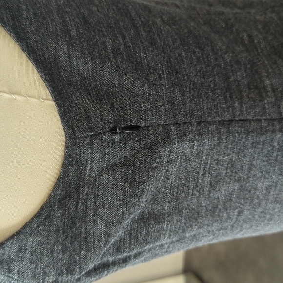 Theory Ponte Knit Pencil Dress Gray 12 V Neck stretch bodycon preppy business - Picture 5 of 8